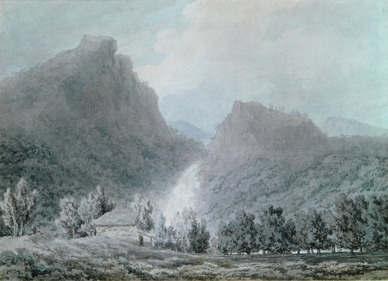 The Falls of Lodore (wc na papíře) od John Robert Cozens