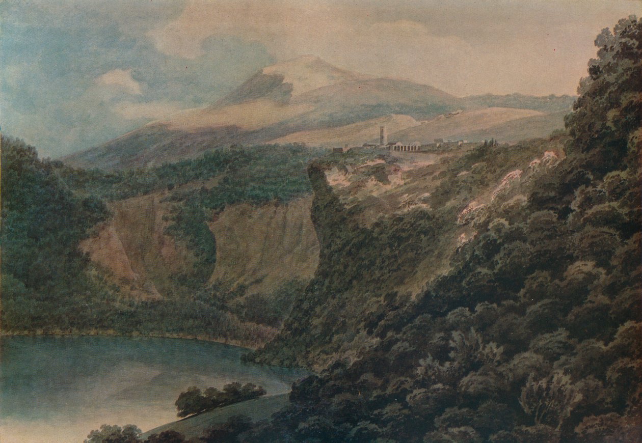 Jezero a město Nemi, 1778 od John Robert Cozens