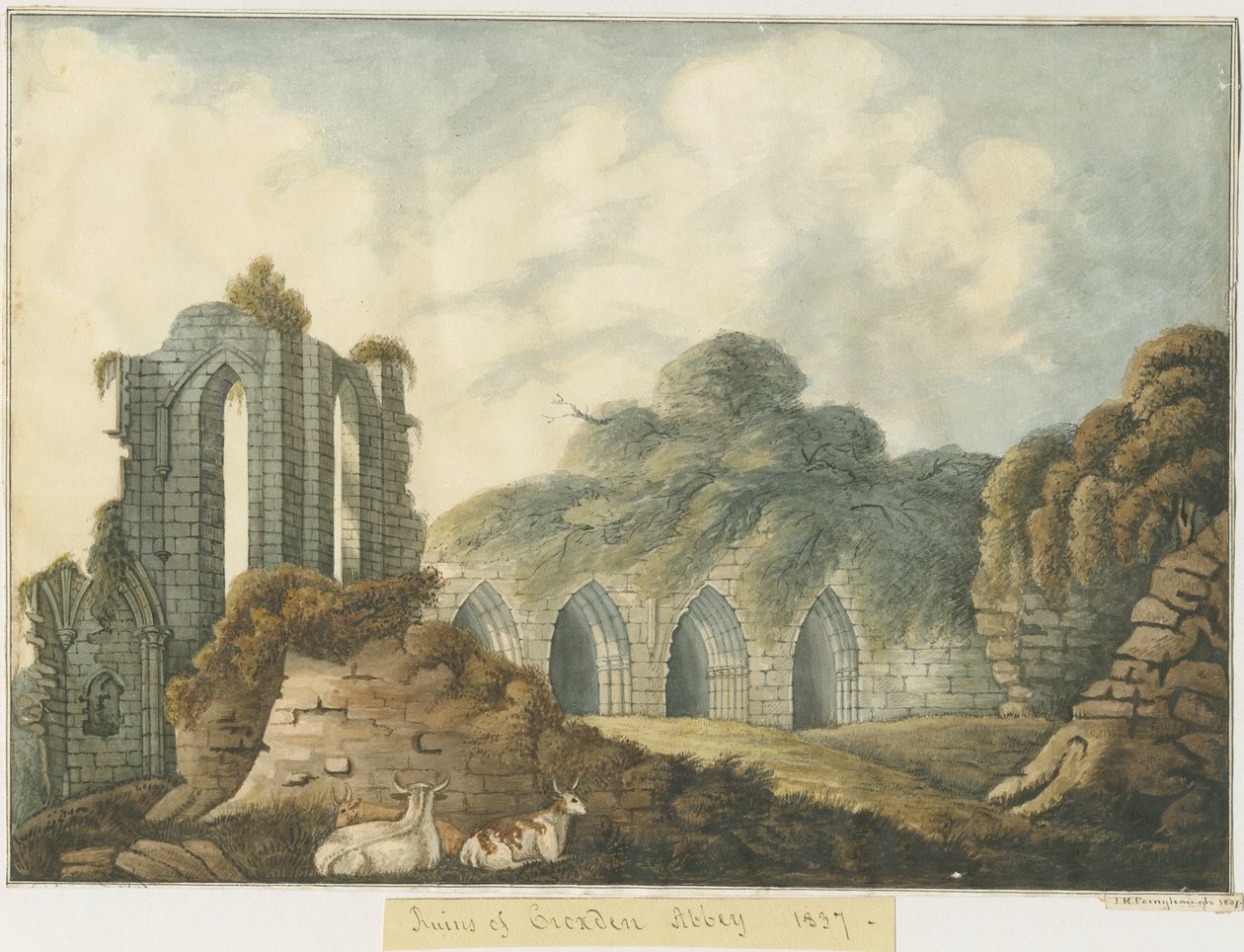 Croxden Abbey: malba vodovými barvami od John Robert Fernyhough