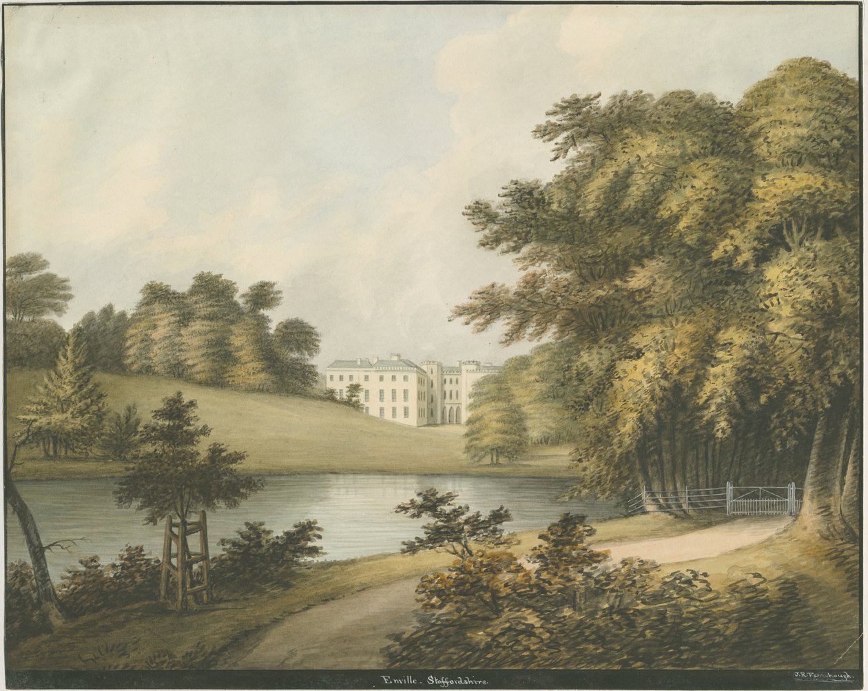 Enville Hall: malba akvarelem, nd [19. století] od John Robert Fernyhough
