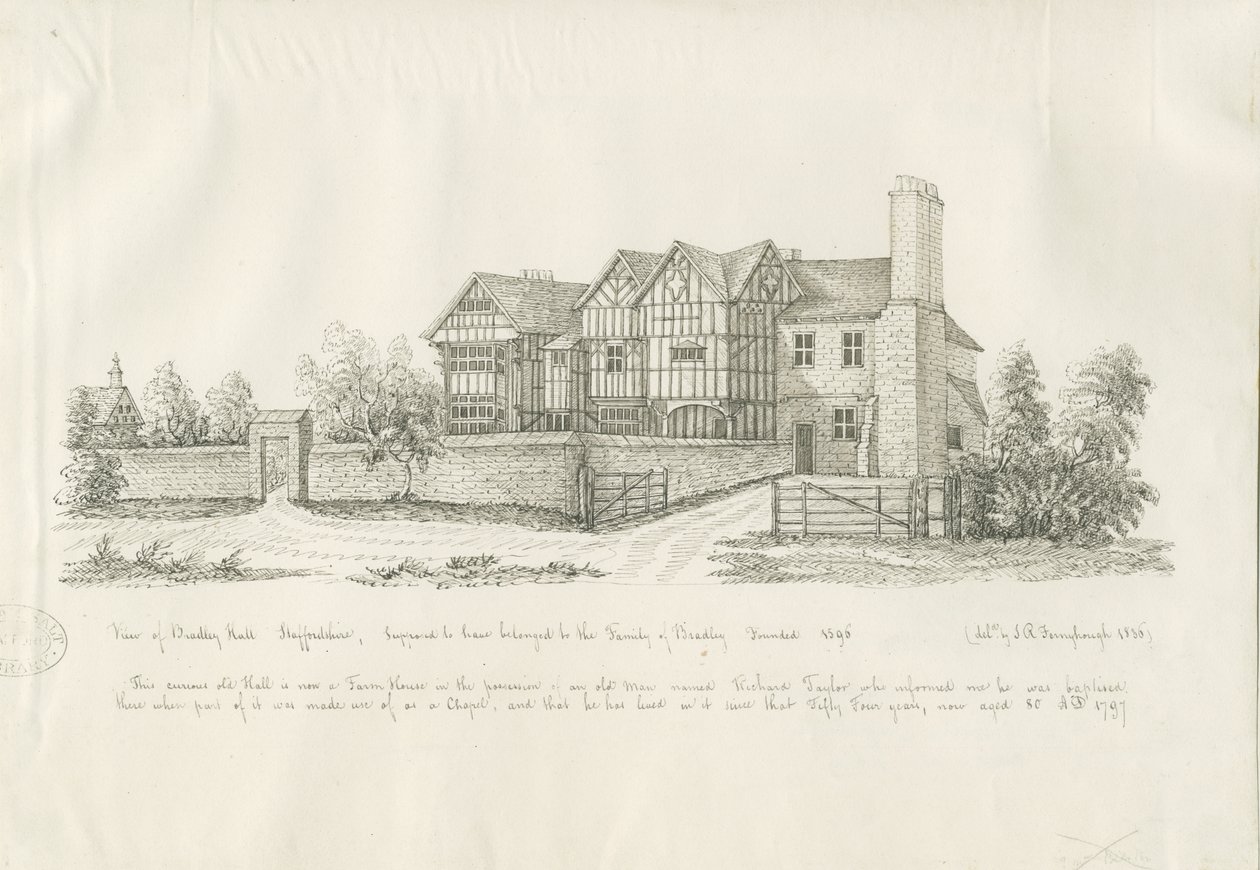 Kingswinford - Bradley Hall: kresba perem a tuší od John Robert Fernyhough