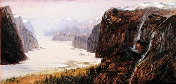 Aardals Sogne fjord, Norsko, ráno na začátku léta od John Robert Mather