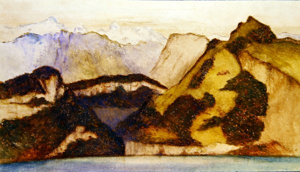 Scéna jezera, cca 1880 (akvarel na papíře) (pár k 359450) od John Roddam Spencer Stanhope