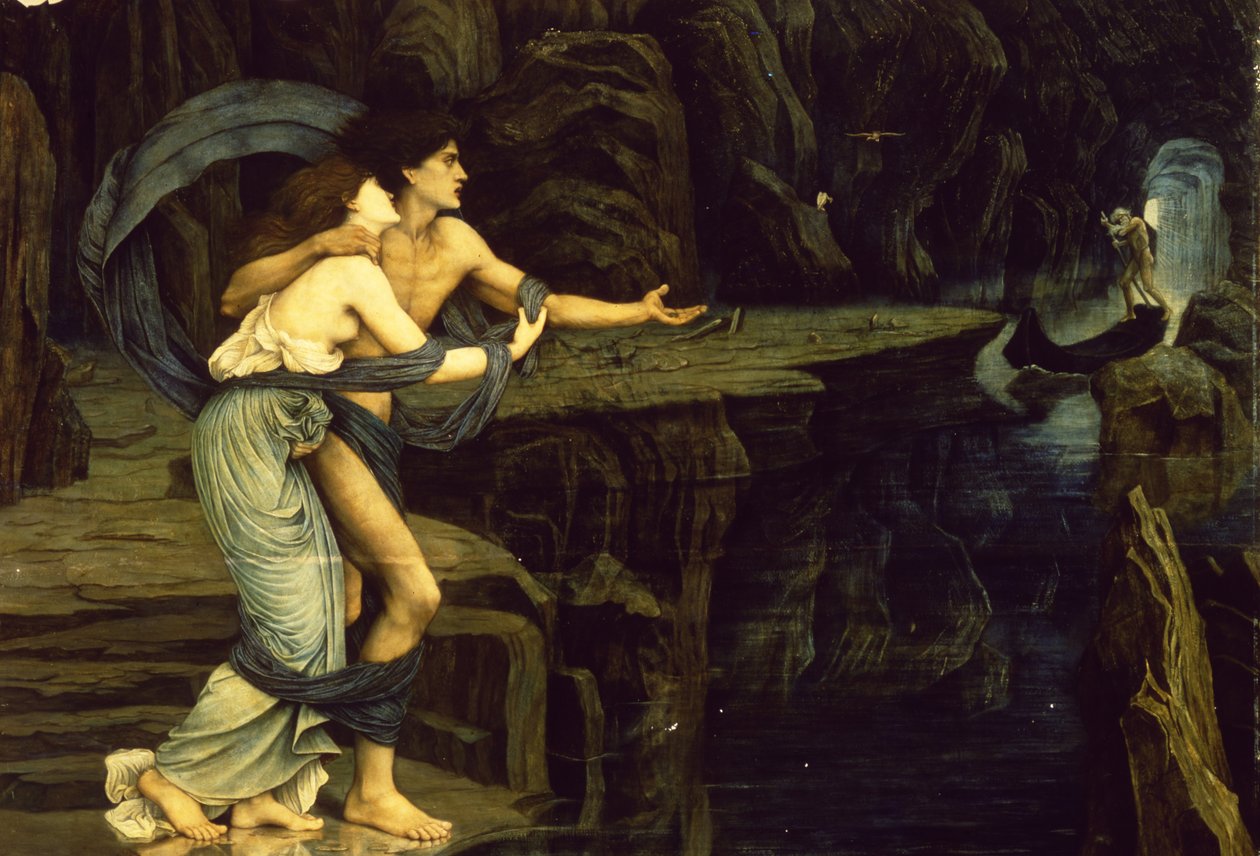 Orpheus a Eurydice na břehu řeky Styx, 1878 od John Roddam Spencer Stanhope