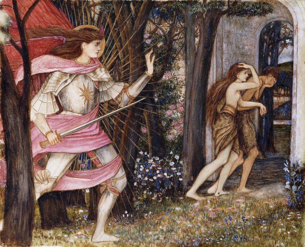 Vyhnání z rajské zahrady, kolem roku 1877 od John Roddam Spencer Stanhope