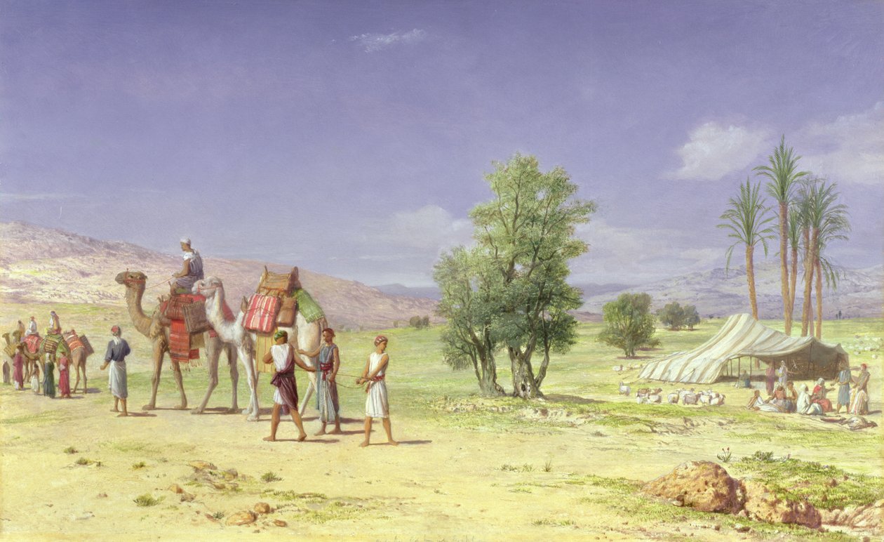 Madianští obchodníci berou Josepha jeho bratřím, 1879 (olej na desce) od John Rogers Herbert