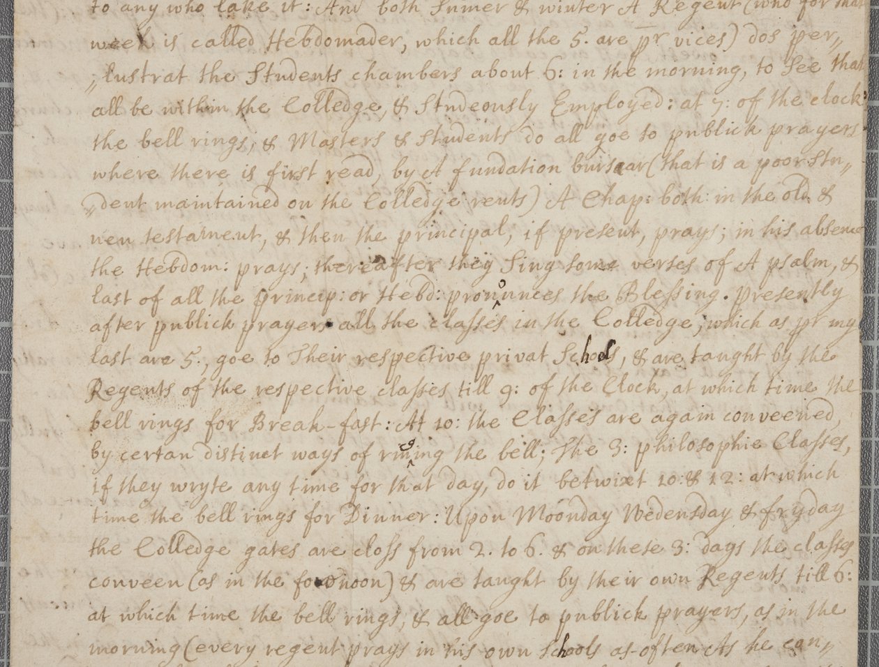 Dopis Johna Rowa, studenta v St Andrews, svému strýci, 1691 od John Row