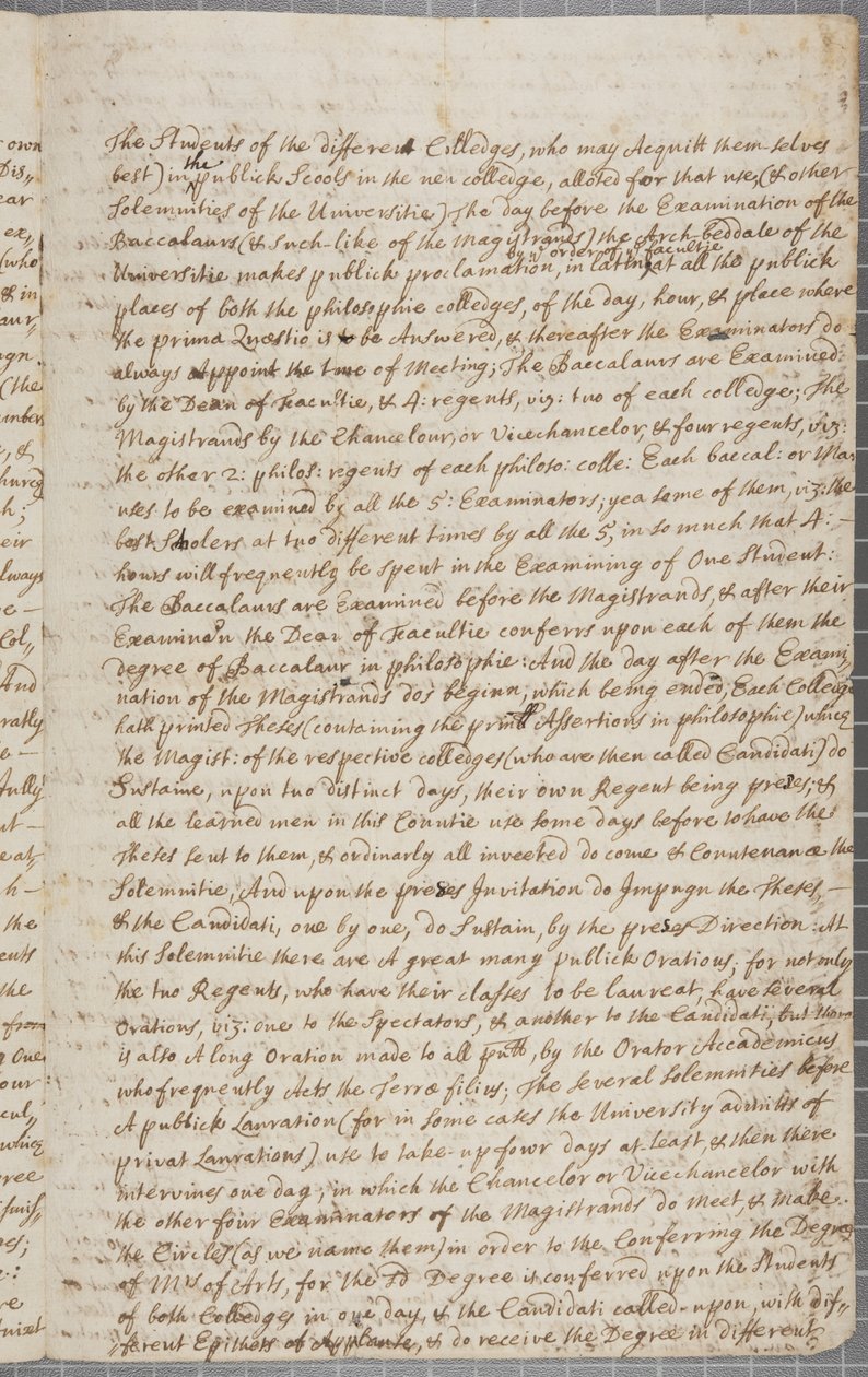 Dopis Johna Rowa, studenta v St Andrews, svému strýci, 1691 od John Row