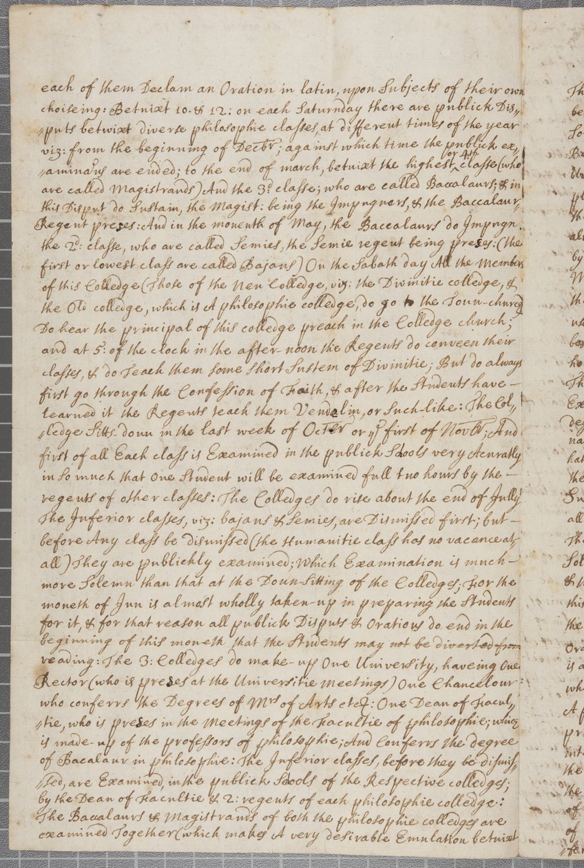 Dopis Johna Rowa, studenta v St Andrews, svému strýci, 1691 od John Row