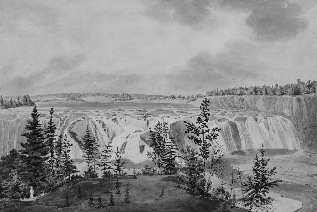 Cohoes Falls na Mohawk River, New York, . od John Rubens Smith