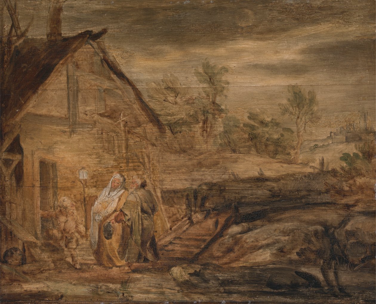 Marie a Josef před hostincem od John Runciman