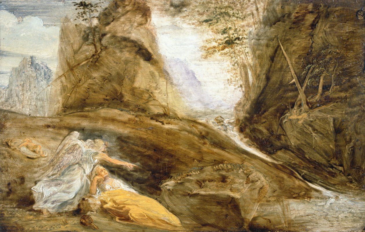 Anděl ukazuje Hagar the Stream od John Runciman