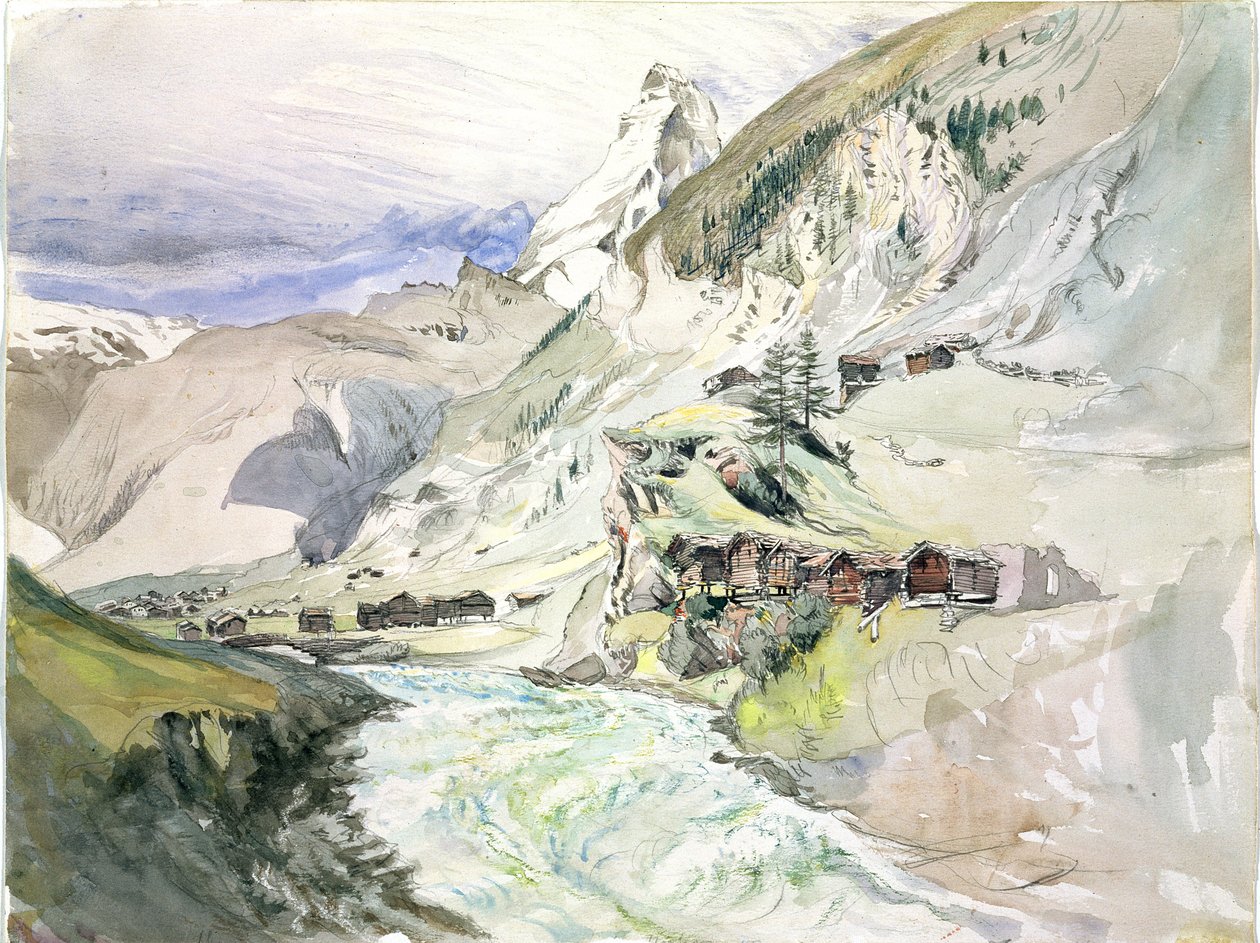 Alpské údolí: Matterhorn v dálce od John Ruskin