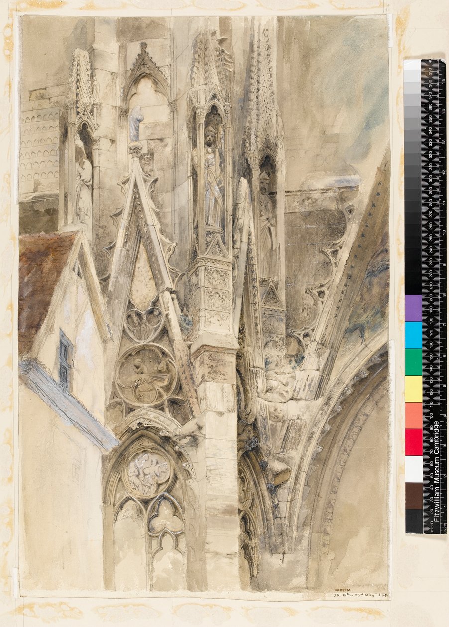 Vchod do jižní transeptu katedrály Rouen, 1854 od John Ruskin