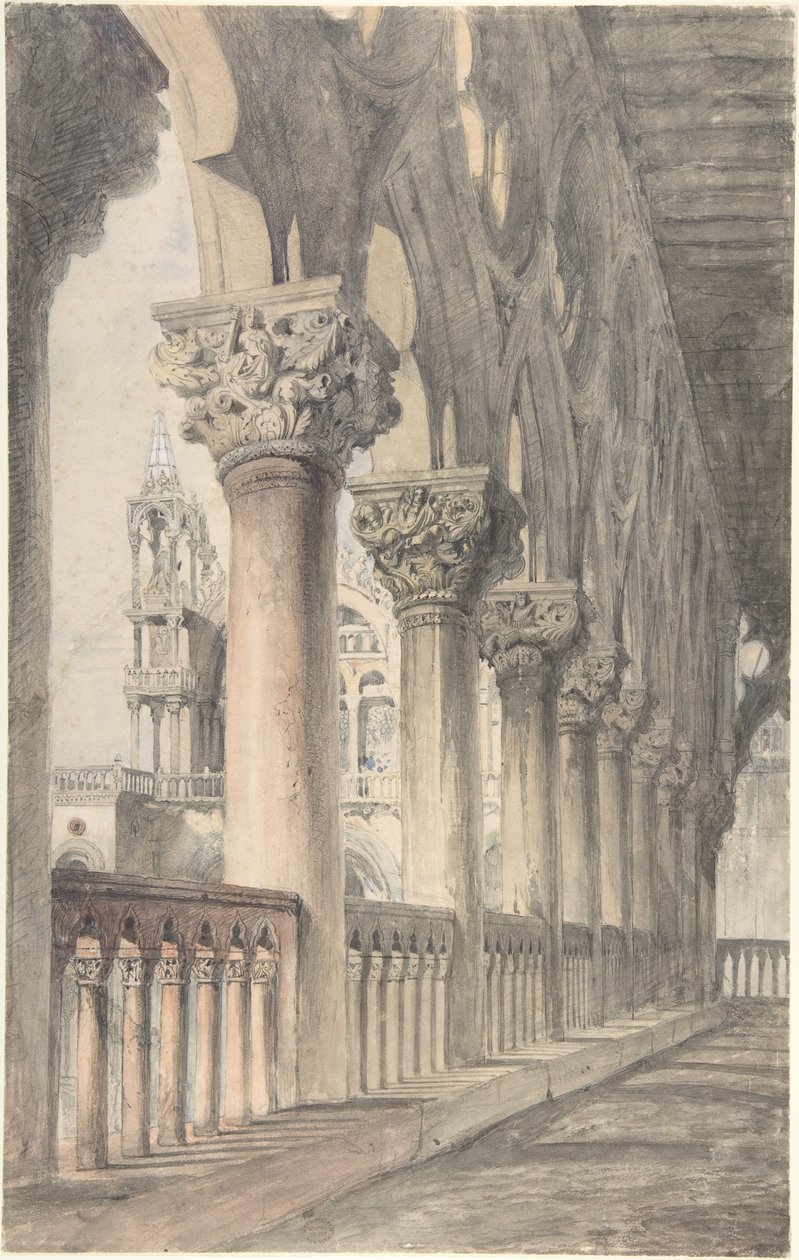 Lodžie Dóžecího paláce v Benátkách od John Ruskin