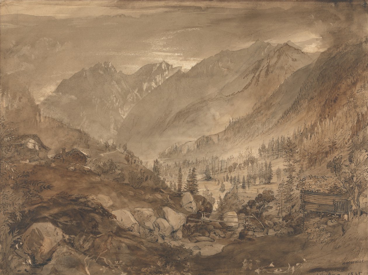 Horská krajina, Macugnaga od John Ruskin