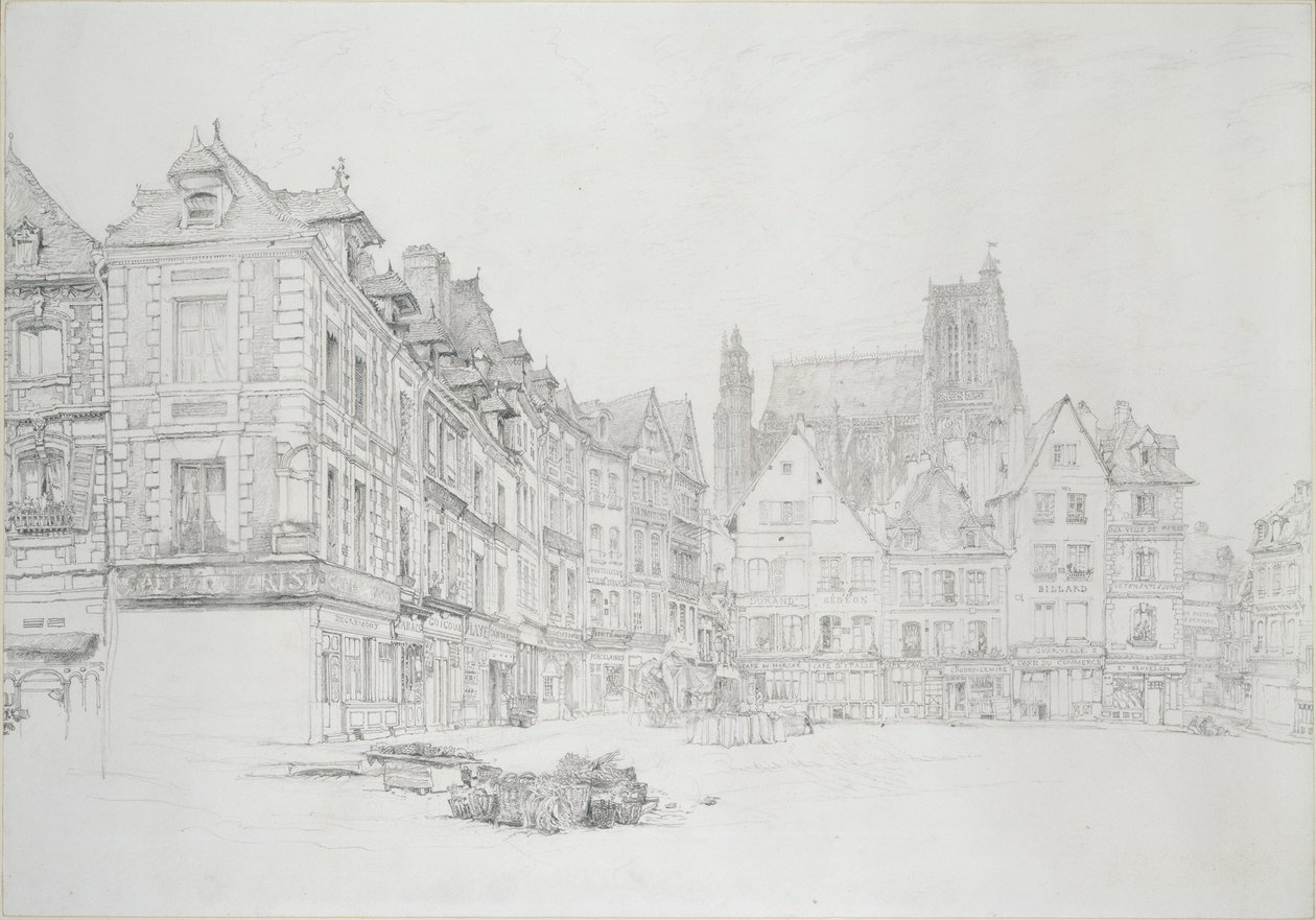 Studie pro detail trhu, Abbeville, září - říjen 1868 od John Ruskin