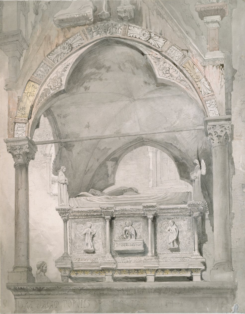 Studie pro hrobku Mastina II della Scala ve Veroně, 1852 od John Ruskin