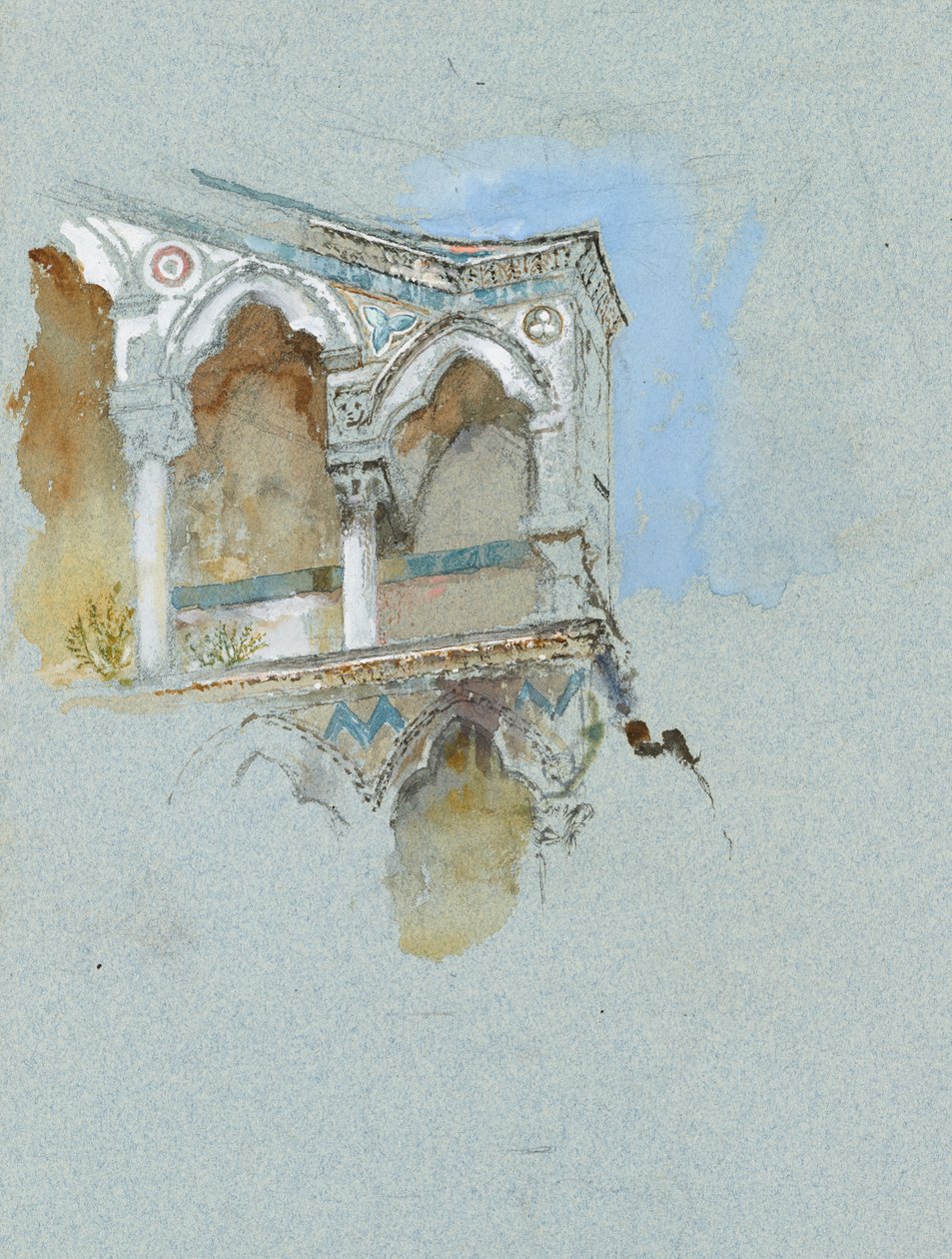 Studie pisánské gotiky (část fasády San Michele v Borgo, Pisa) od John Ruskin