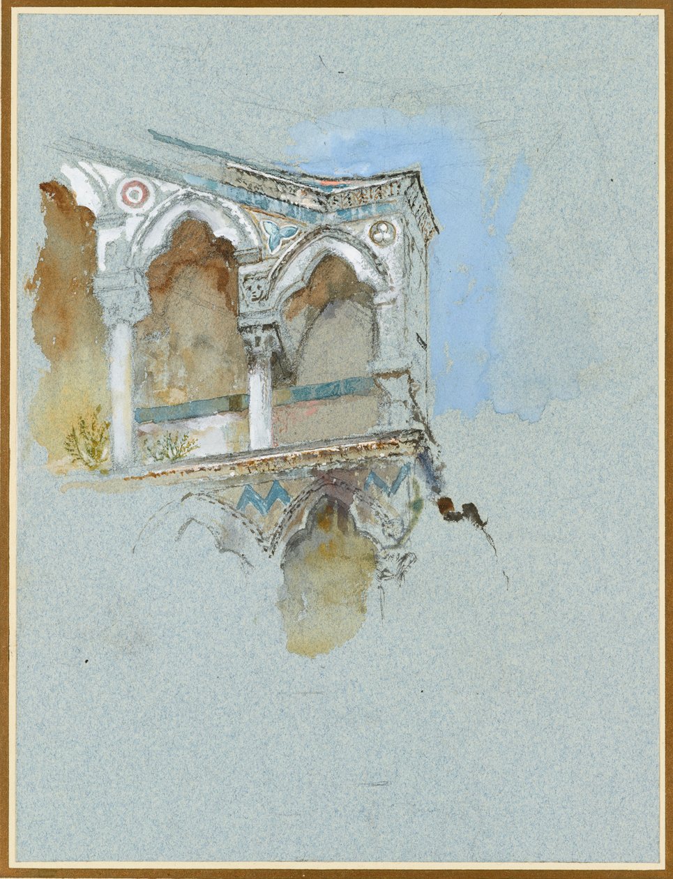 Studie pisánské gotické fasády San Michele v Borgo, Pisa, 1. července od John Ruskin