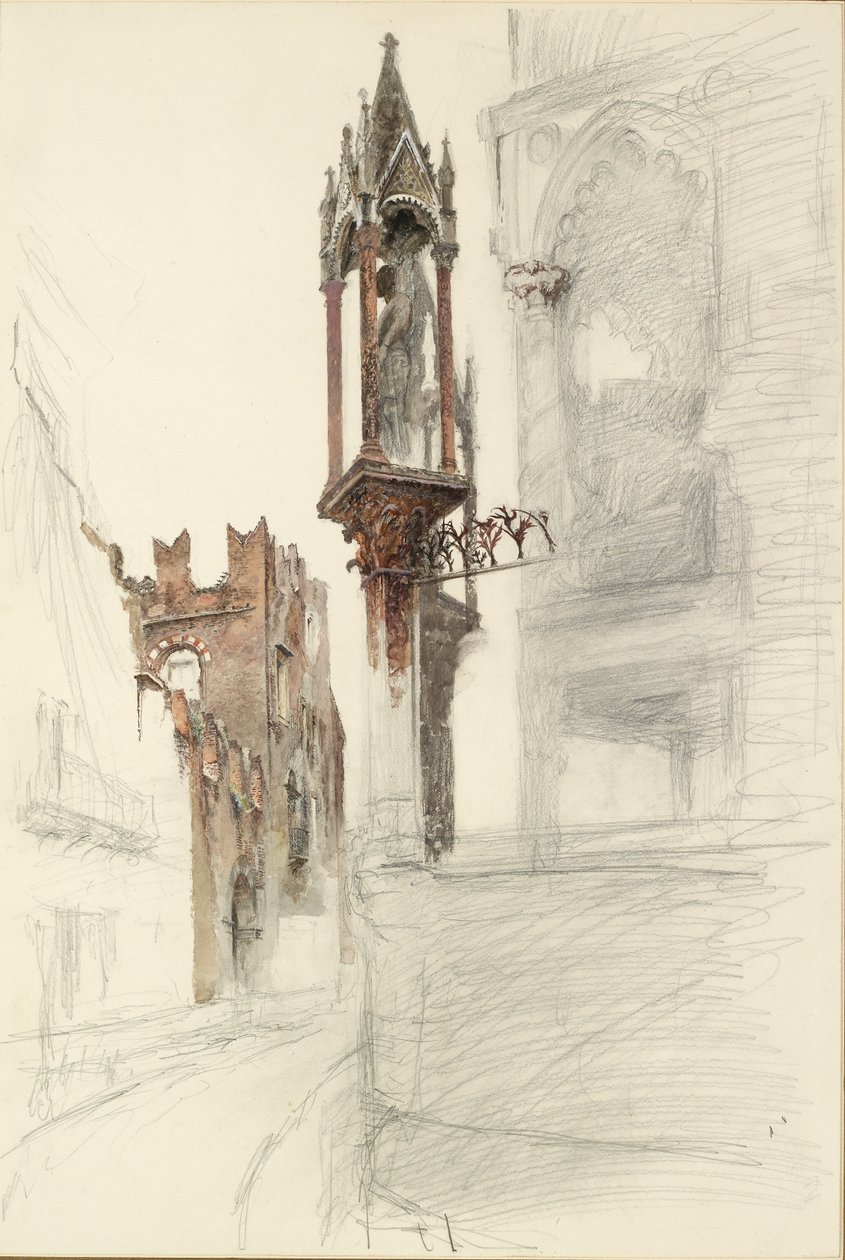 Studie výklenku obklopujícího hrobku Cansignorio della Scala ve Veroně, 1869 od John Ruskin