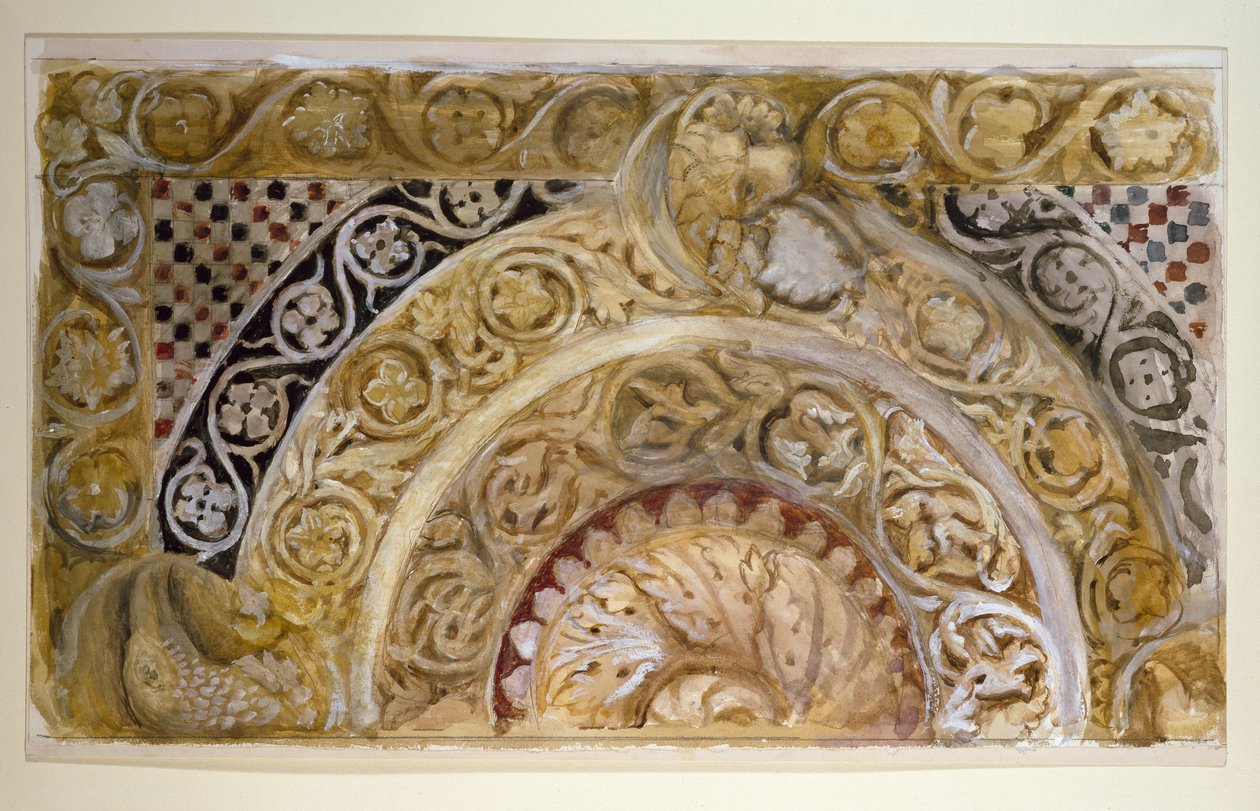 Tutkimus paneelista Pisan kastekappelin fontista od John Ruskin