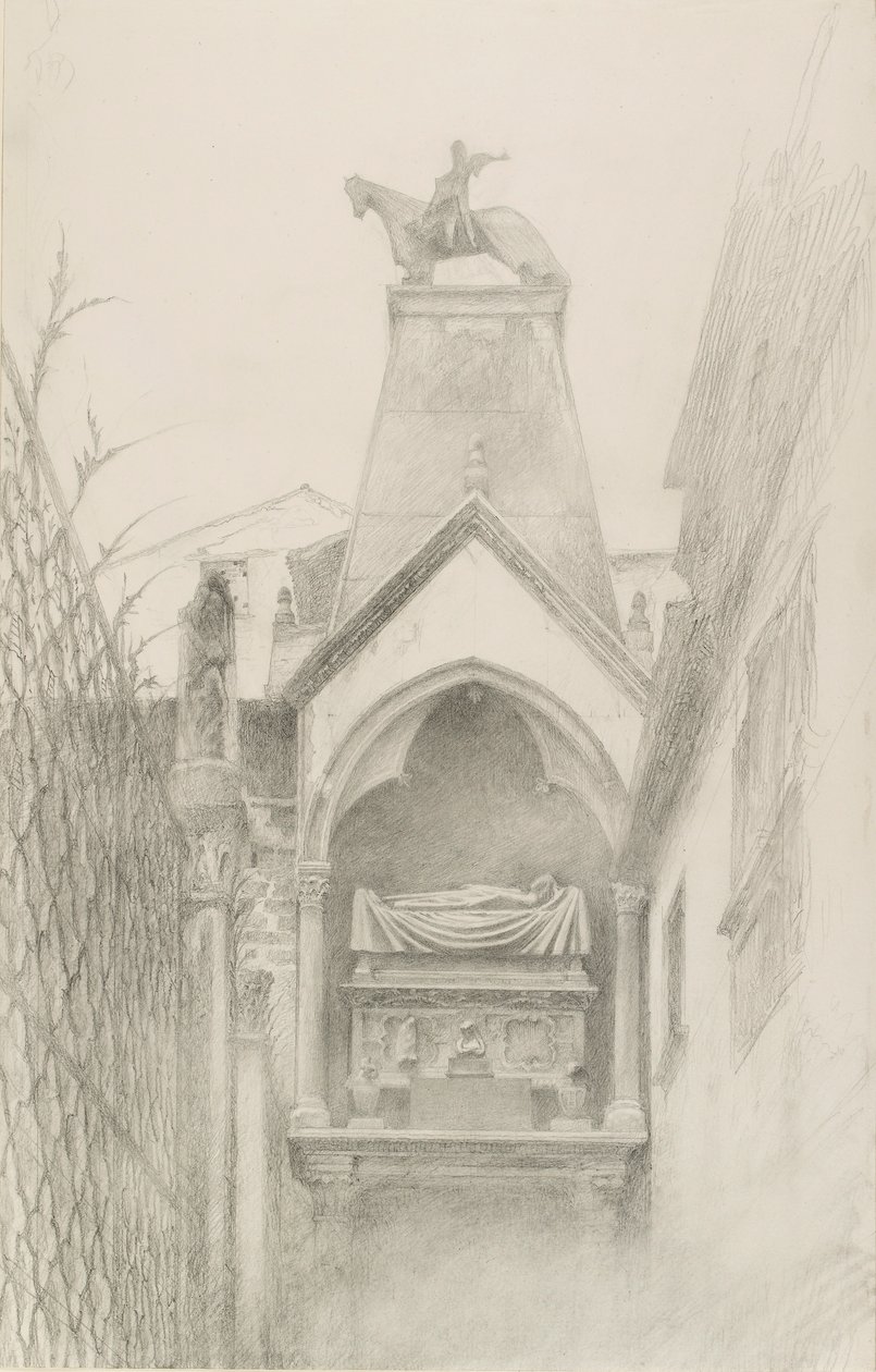 Studium hrobky Can Grande della Scala ve Veroně, květen-srpen 1869 od John Ruskin