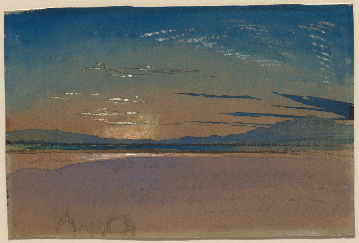Západ slunce nad horami od John Ruskin