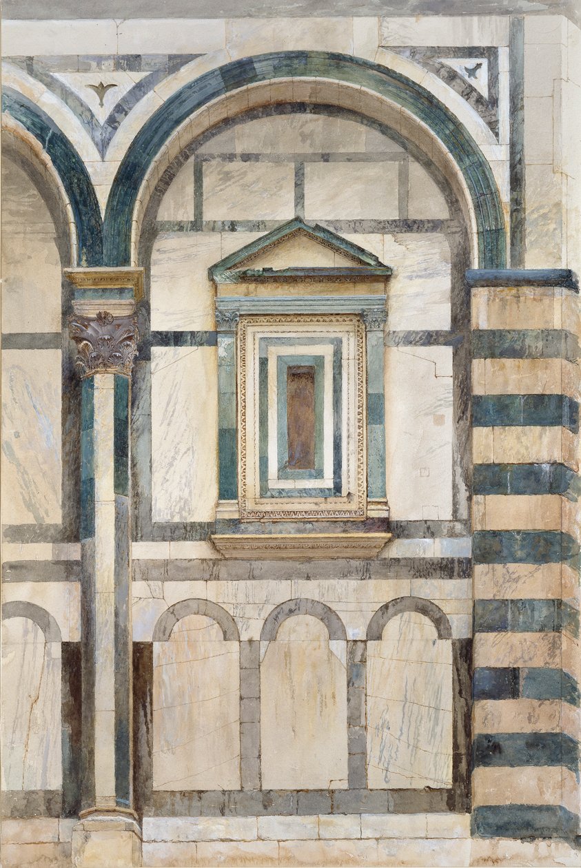 Baptisterium, Florencie: Studie horní části pravého oddělení na jihozápadním Fa od John Ruskin