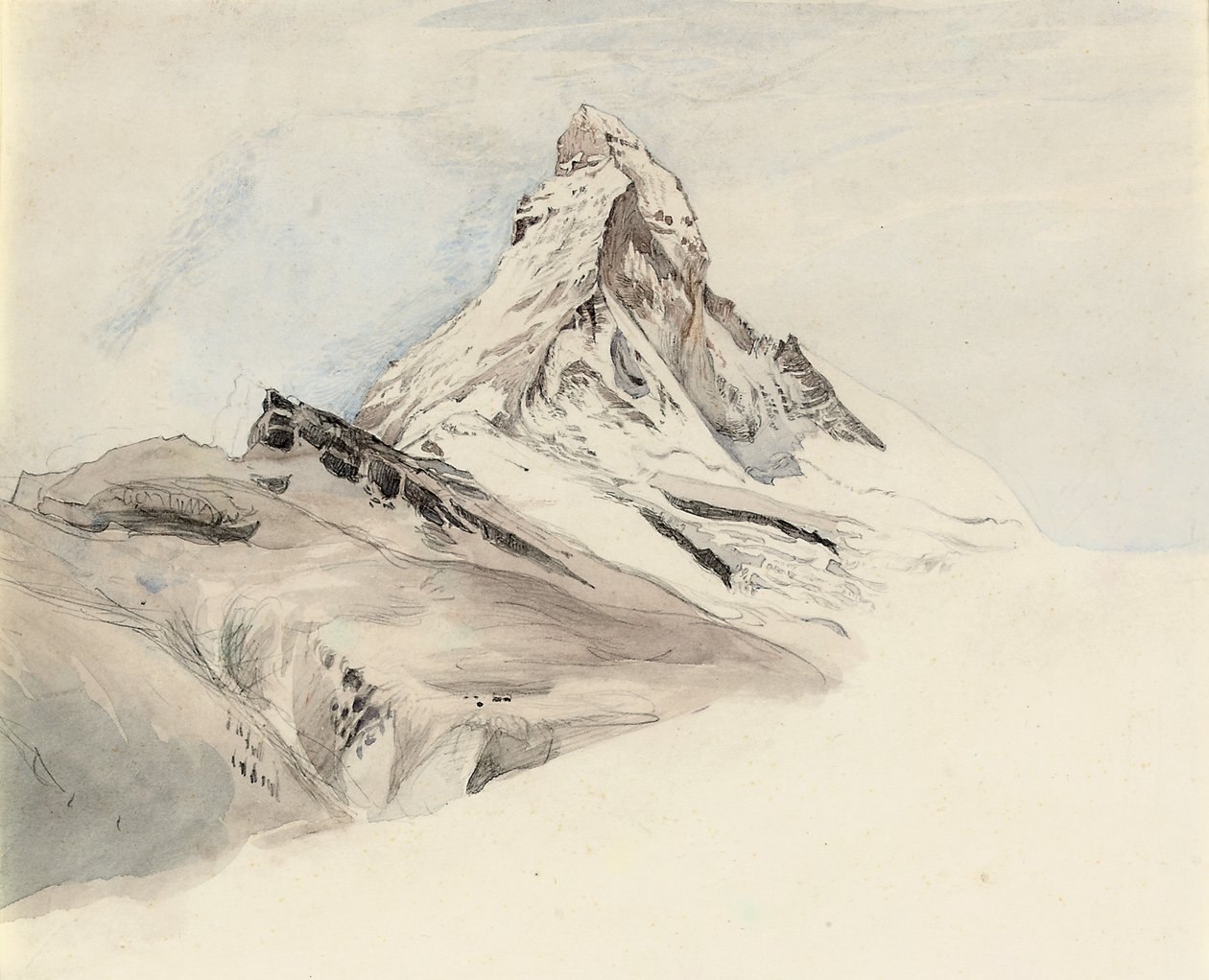 Matterhorn, Švýcarsko, ze severovýchodu, 1849 od John Ruskin
