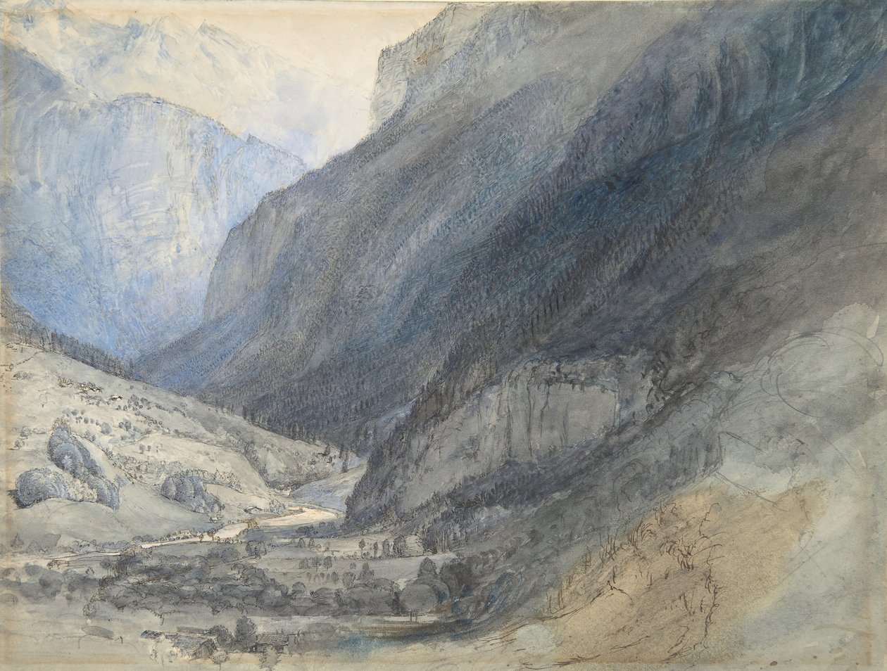 Údolí Lauterbrunnen, Švýcarsko, ca. 1866. od John Ruskin