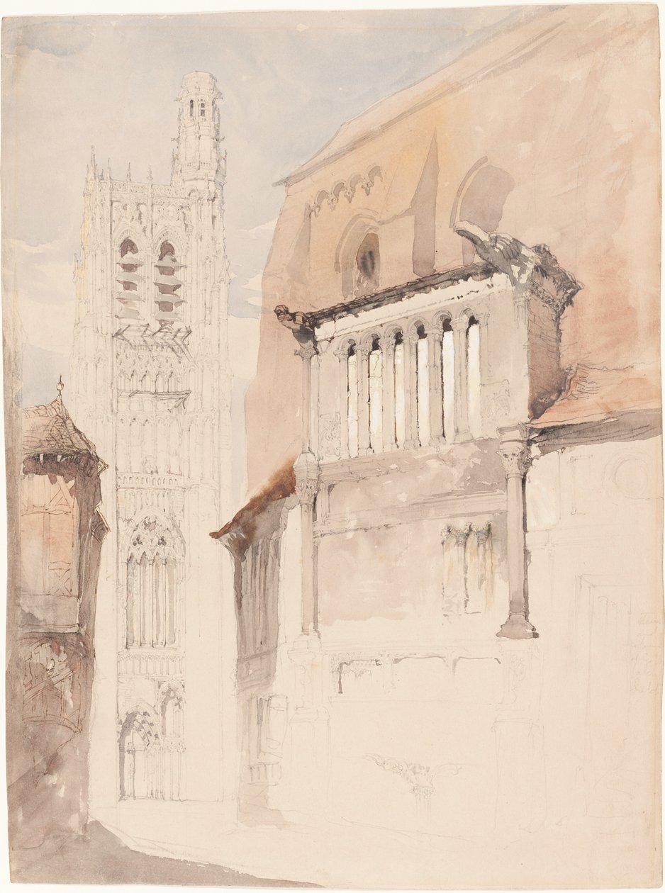 Věž katedrály v Sens od John Ruskin