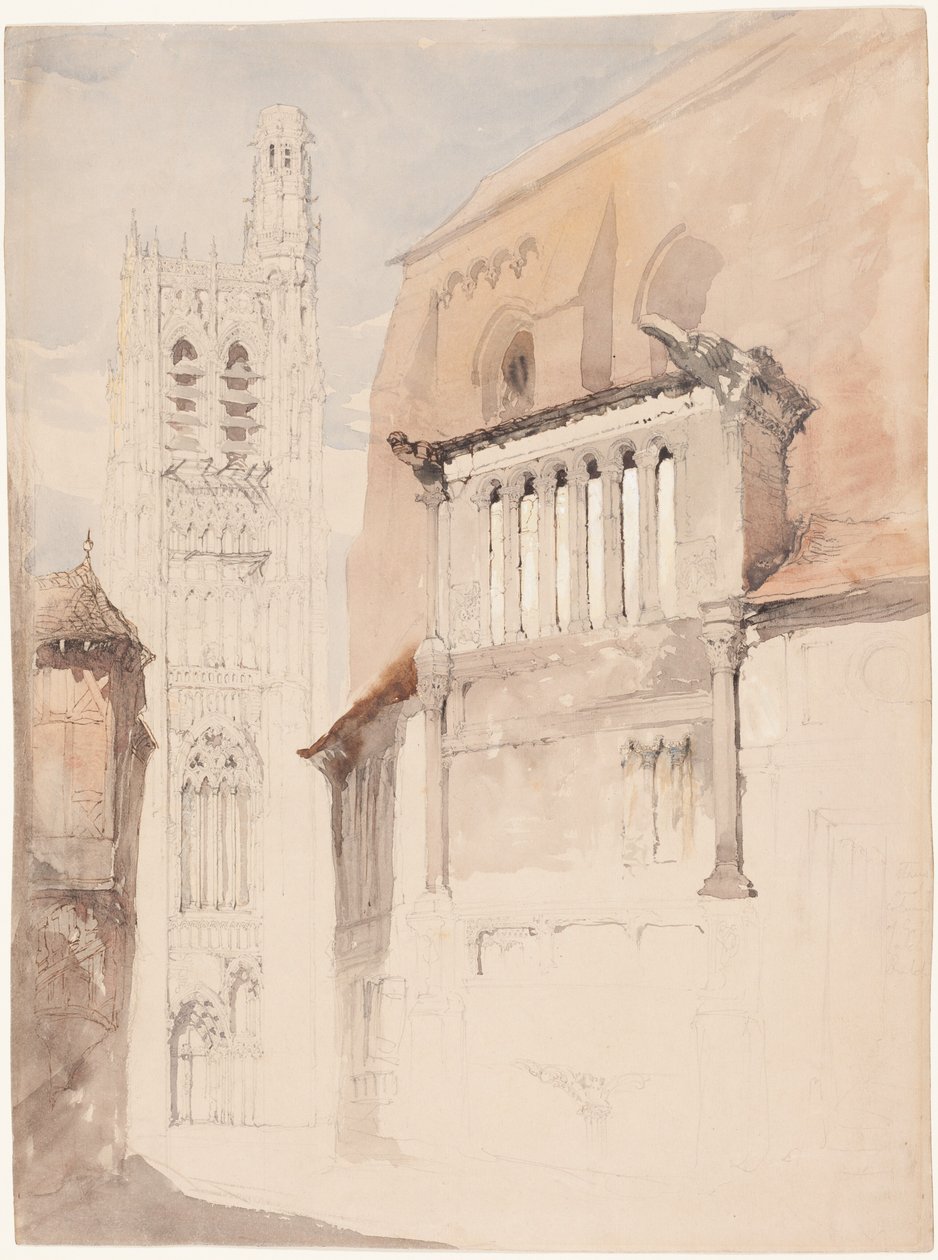 Věž katedrály v Sens od John Ruskin