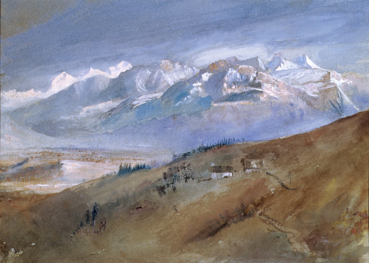 Pohled z mého okna na Mornex, kde jsem zůstal rok, 1862 (wc na papíře) od John Ruskin