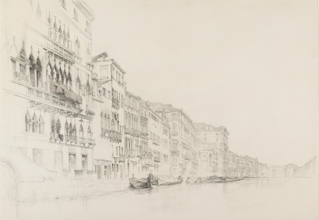Pohled z Palazzo Bembo na Palazzo Grimani, Benátky, květen - červen 1870 od John Ruskin