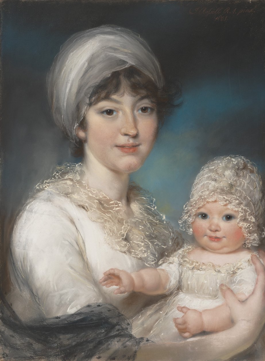 Paní Robert Shurlock Henrietta Ann Jane Russell, 1775-1849 a její dcera Ann, 1801. od John Russell