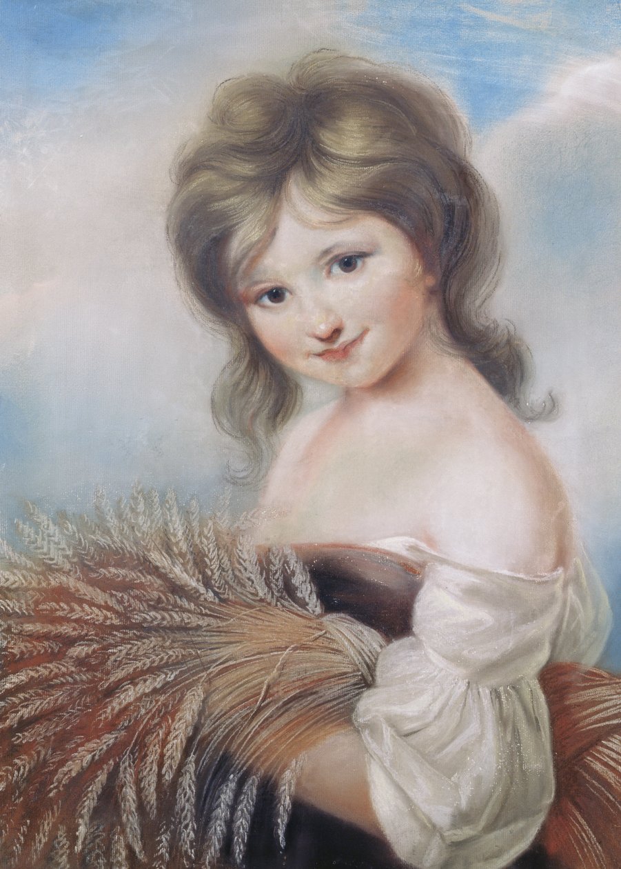 The Harvest Girl, cca 1780 (pastel) od John Russell