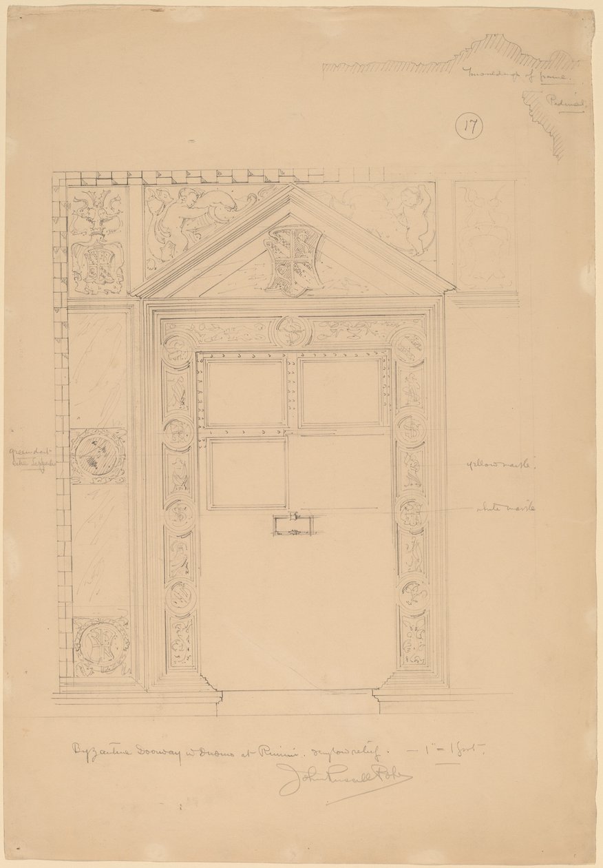 Byzantská brána s Duomo, Rimini od John Russell Pope