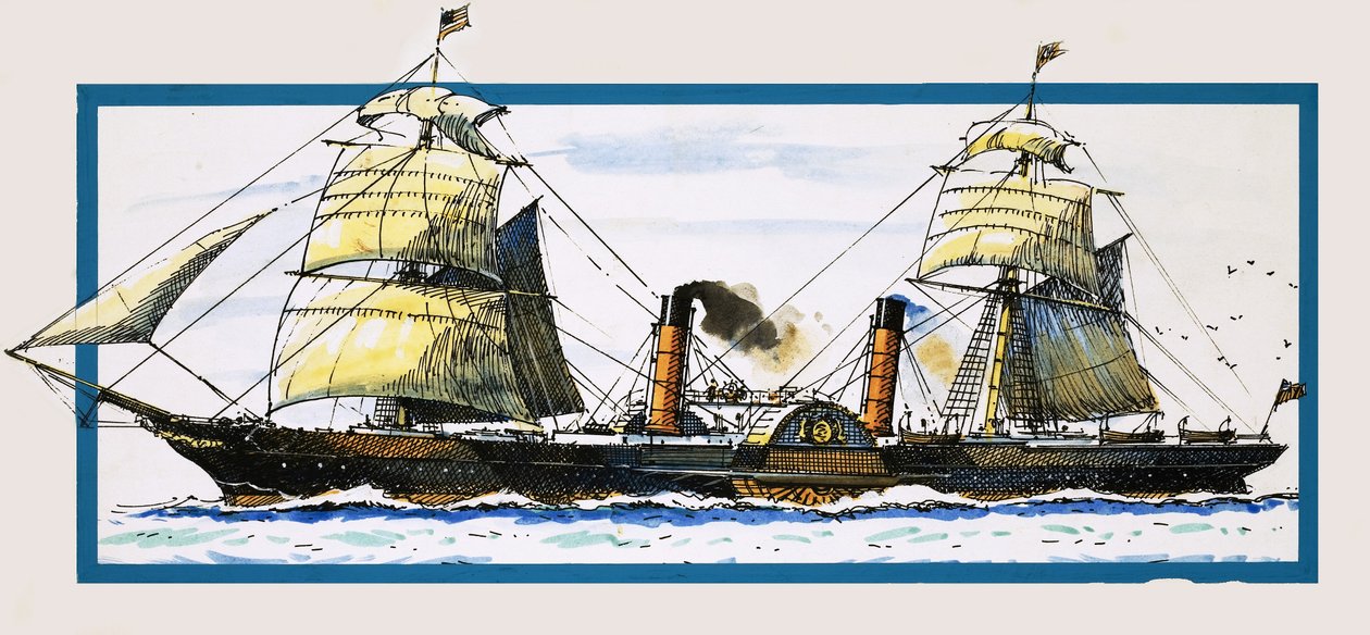 Britský pádlový parník Persia od John S. Smith