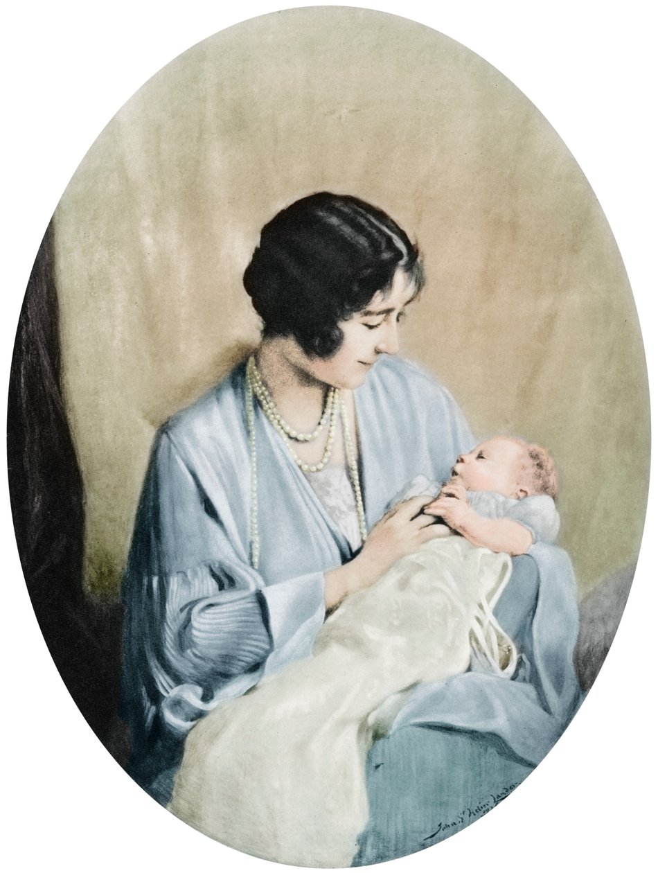 Královna Alžběta s princeznou Alžbětou v roce 1926, 1937. od John Saint Helier Lander