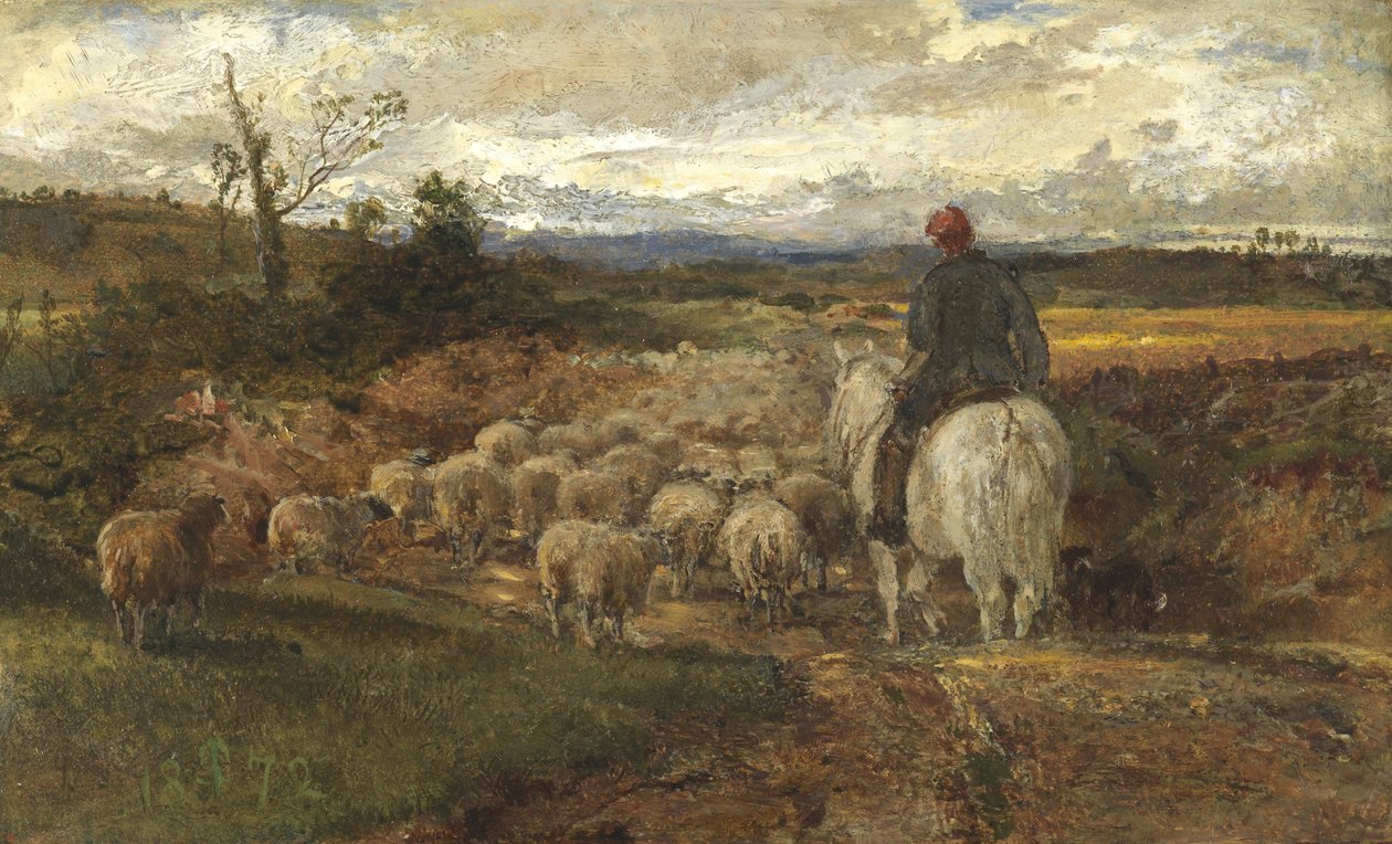 A Sussex Lane, 1872 (olej na papíře položeném na plátně) od John Samuel Raven