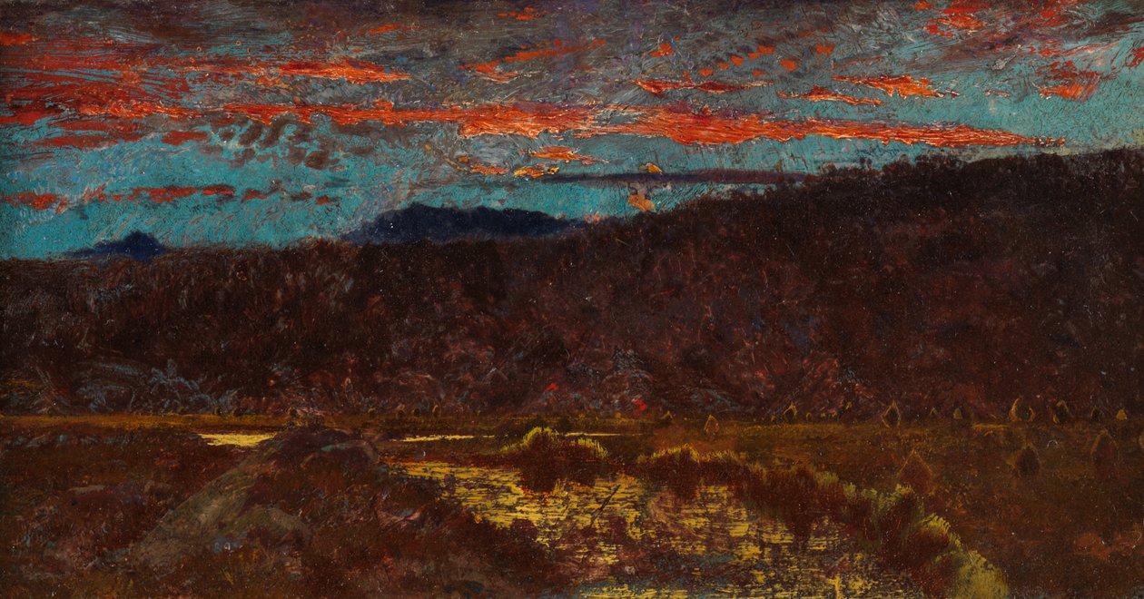 Somerset Cornfield (olej na papíře položený na plátně) od John Samuel Raven