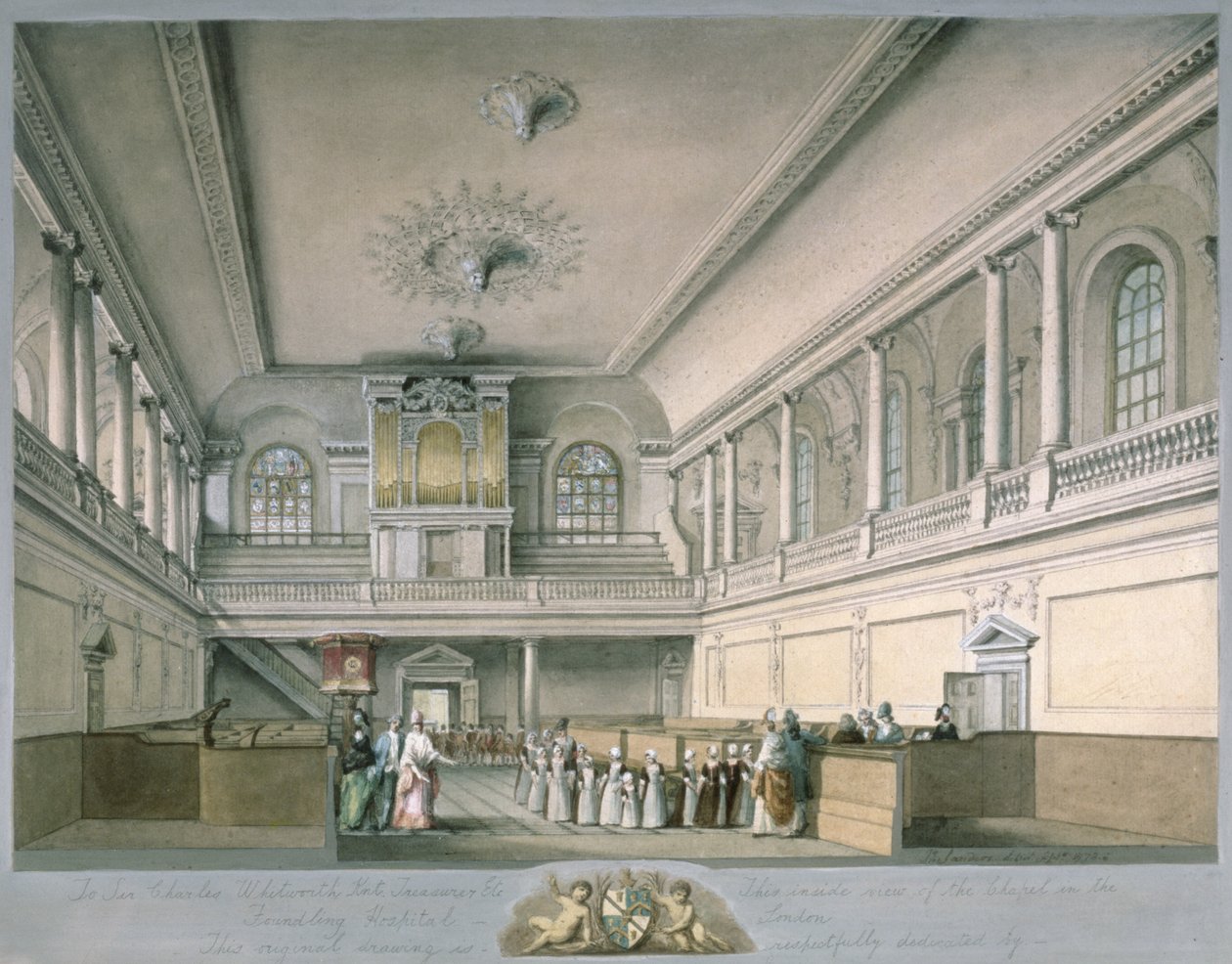 Kaple nemocnice Foundling Hospital při pohledu na západ, 1773 od John Sanders