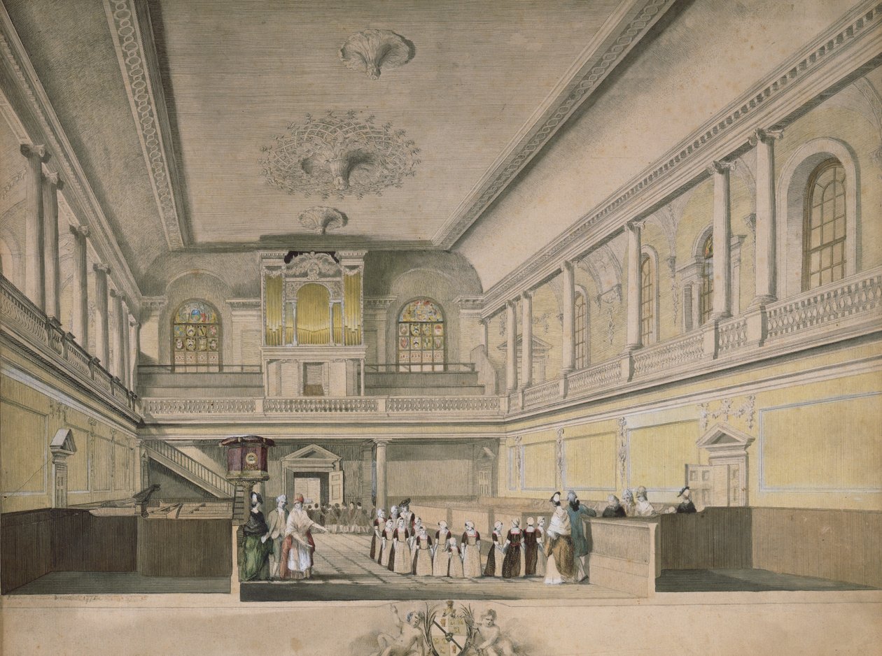 Kaple Foundling Hospital při pohledu na západ, 1773 od John Sanders