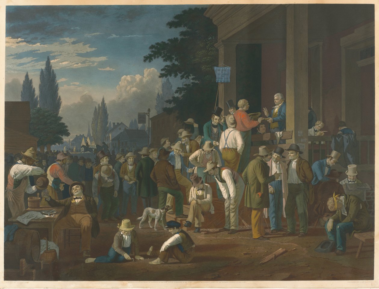 Krajské volby od John Sartain after George Caleb Bingham