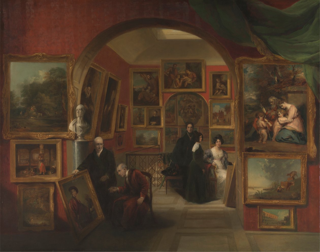 Interiér galerie British Institution od John Scarlett Davis