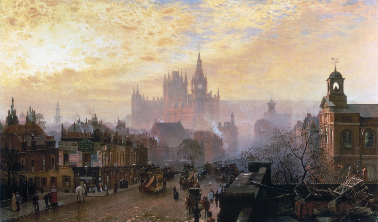 „Z Pentonville Road při pohledu na západ: Večer“, 1884 od John Scorrer O