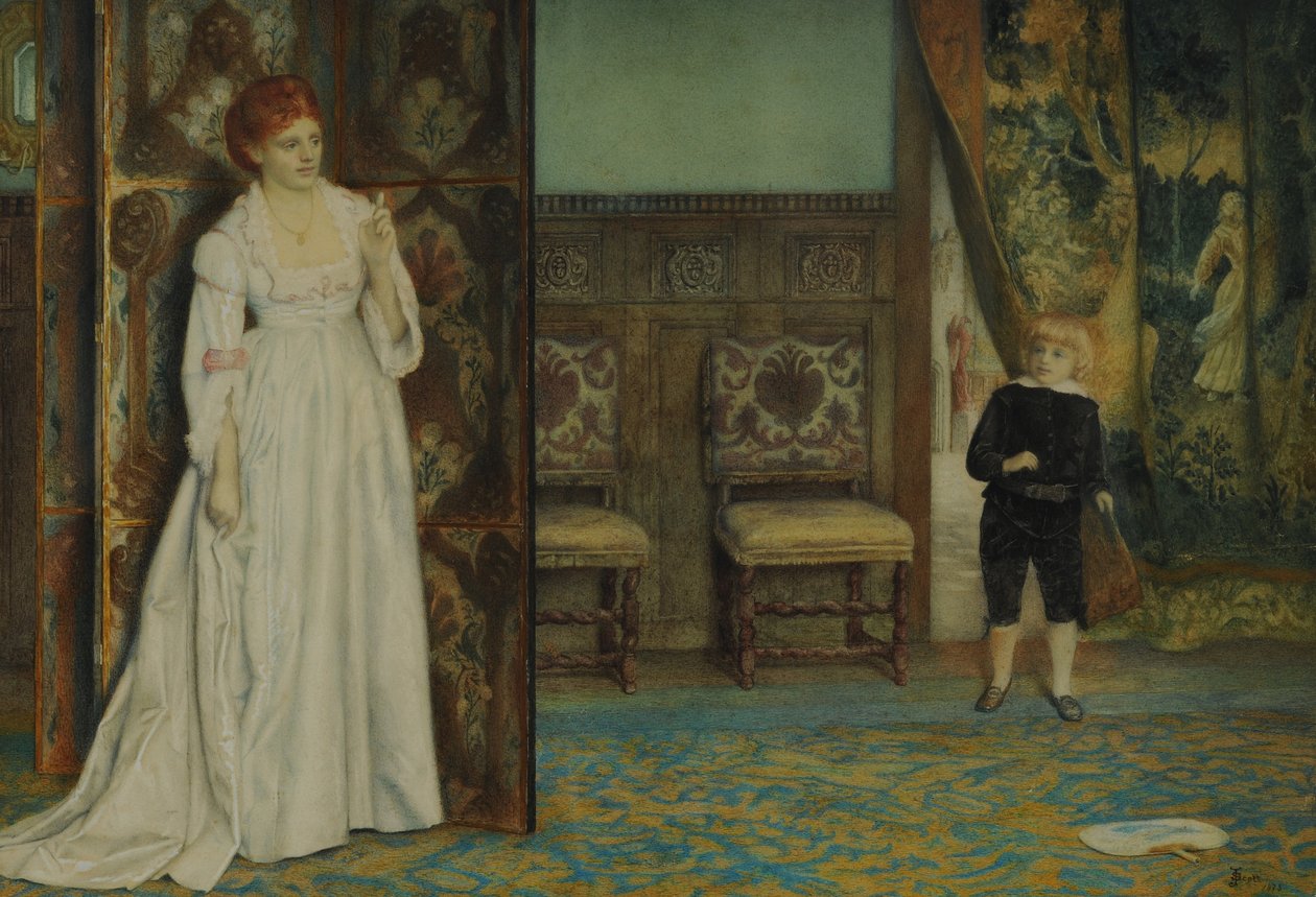 Hide and Seek, 1873 (wc na papíře) od John Scott