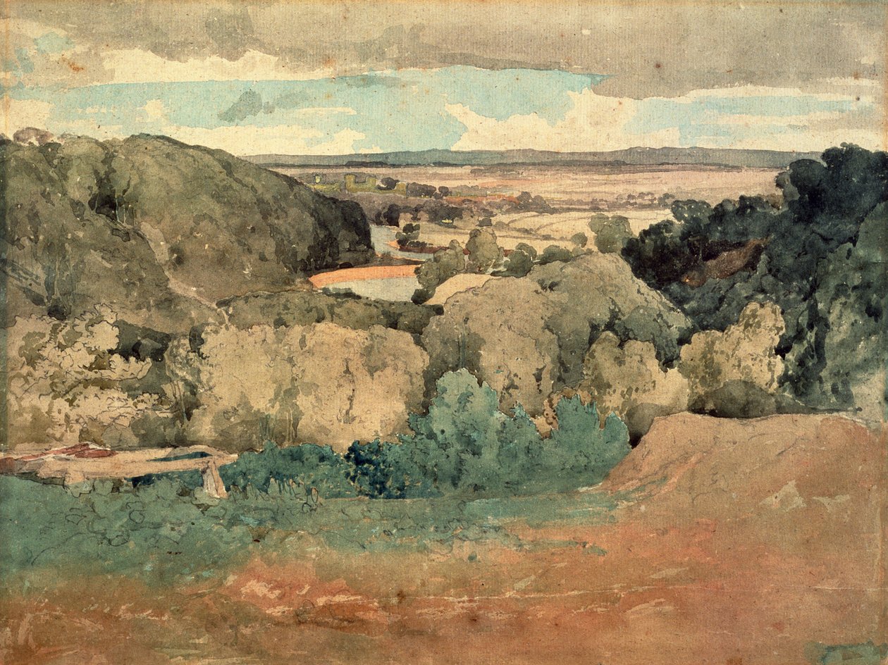 Barnard Castle z Towler Hill (akvarel na papíře) od John Sell Cotman
