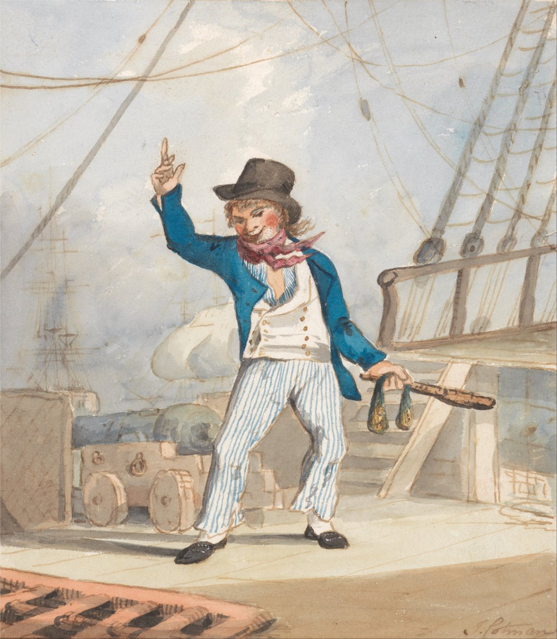 Karikatura námořníka (jedna ze sady tří) od John Sell Cotman